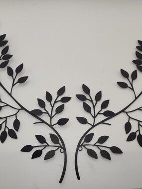 2 Pieces Metal Tree Leaf Wall Decor Vine Olive Branch Leaf Wall Art